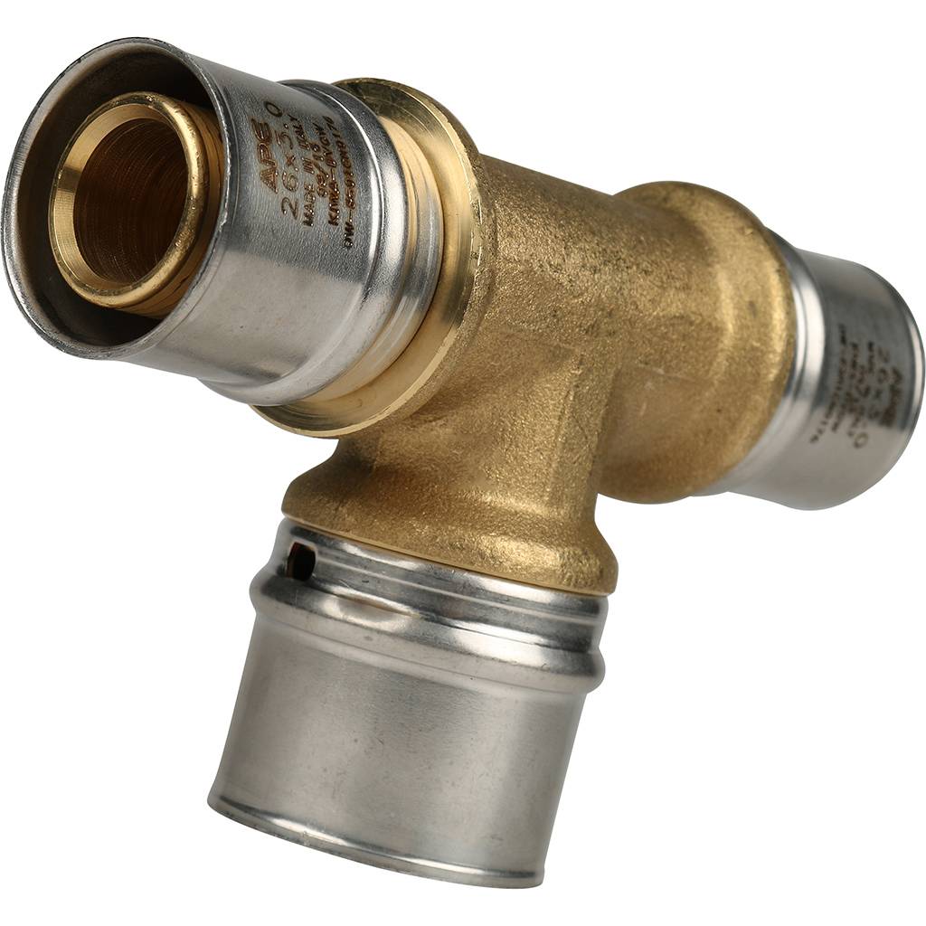 Тройник переходной STOUT 26х32х26 для металлопластиковых труб прессовой, SFP-0005-263226