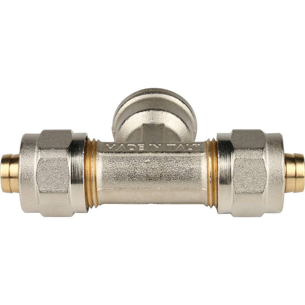 Тройник-переходник STOUT с внутренней резьбой 1/2 х16 для металлопластиковых труб винтовой, SFS-0012-001216