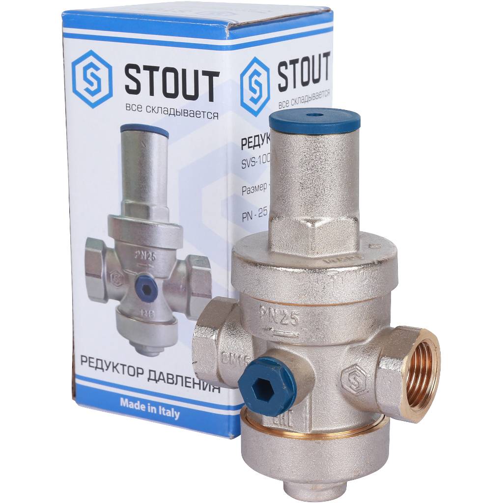 STOUT  Редуктор давления PN25 вн/вн 1/2  с выходом под манометр