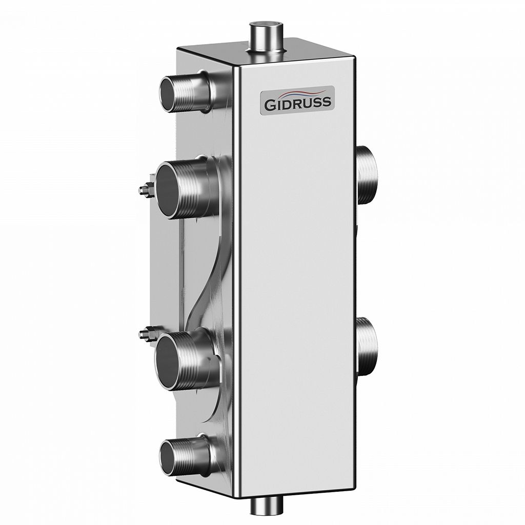 Гидравлический разделитель GIDRUSS GRSS-100-32 (нерж., до 100 кВт, G 1, сечение корпуса 100х100x3 мм), 12 00100 05