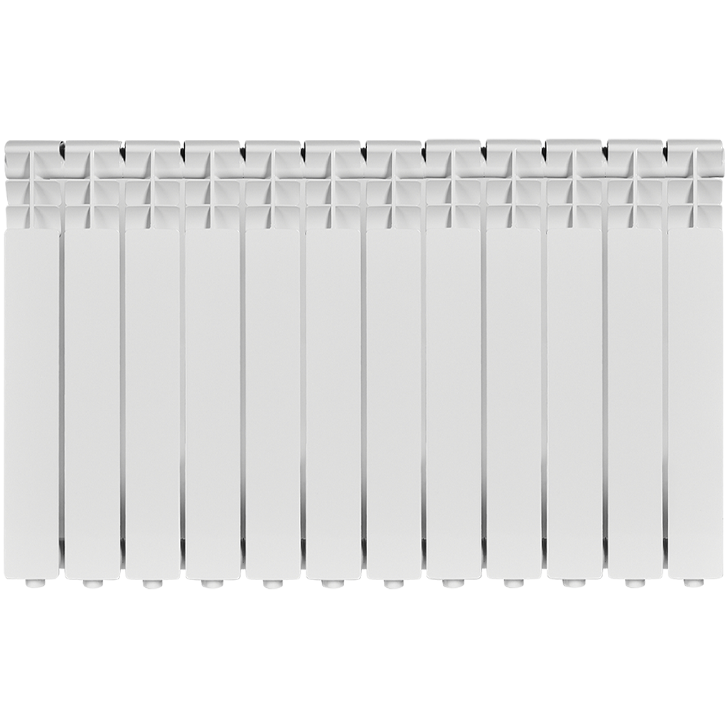 Радиатор алюминиевый ROMMER Optima 500 12 секций боковое подключение (RAL9016), RAL-0210-050012