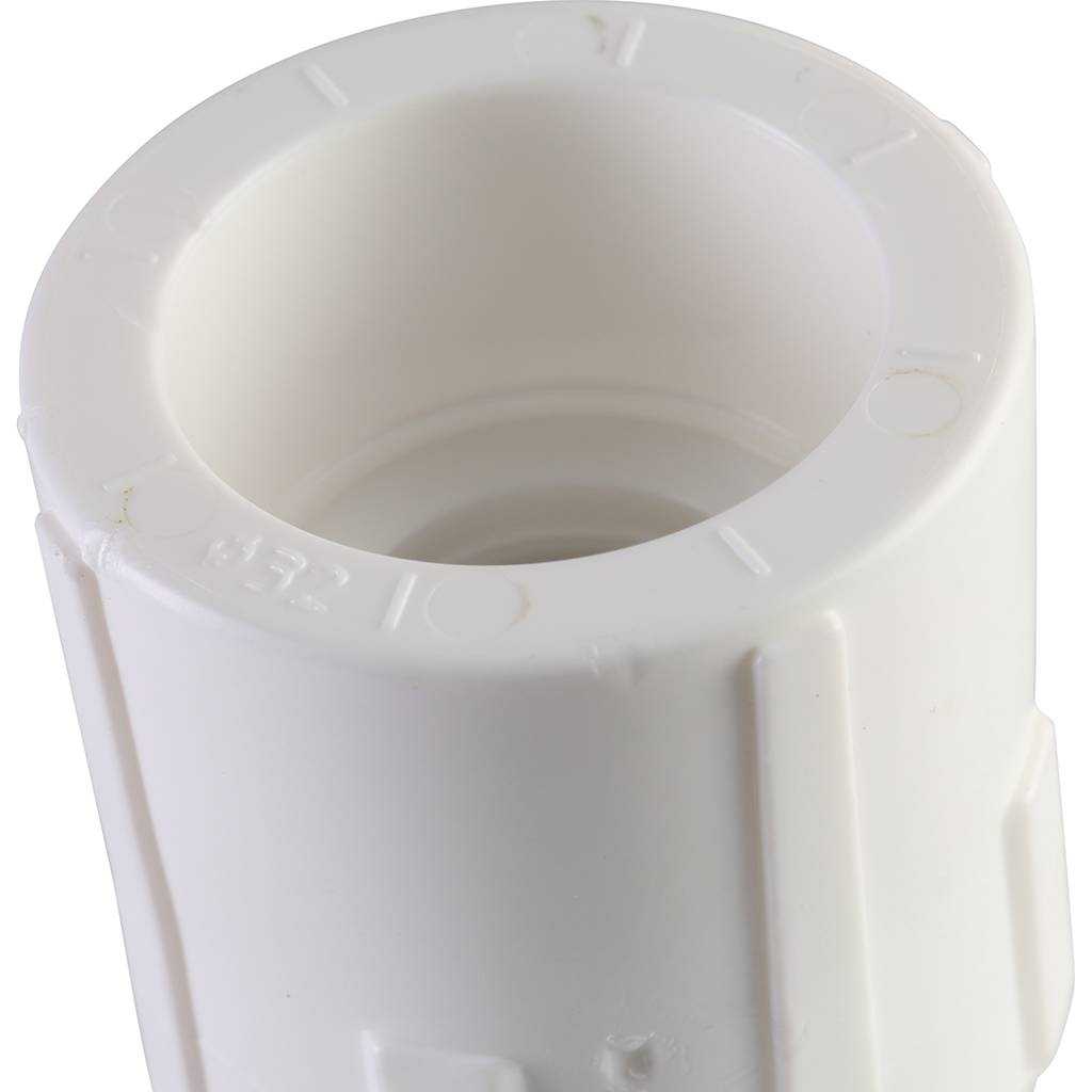 Муфта комбинированная Политэк 32х3/4 внутр. резьба для полипропиленовых труб под сварку (цвет белый), 9100003234