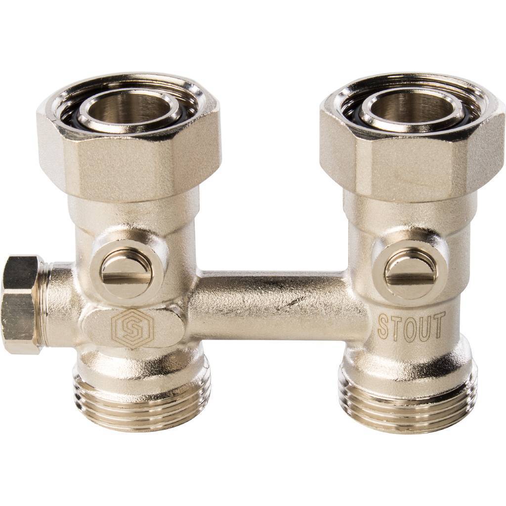 Узел нижнего подключения радиатора STOUT для однотрубной системы, прямой 3/4, SVH-0001-000020