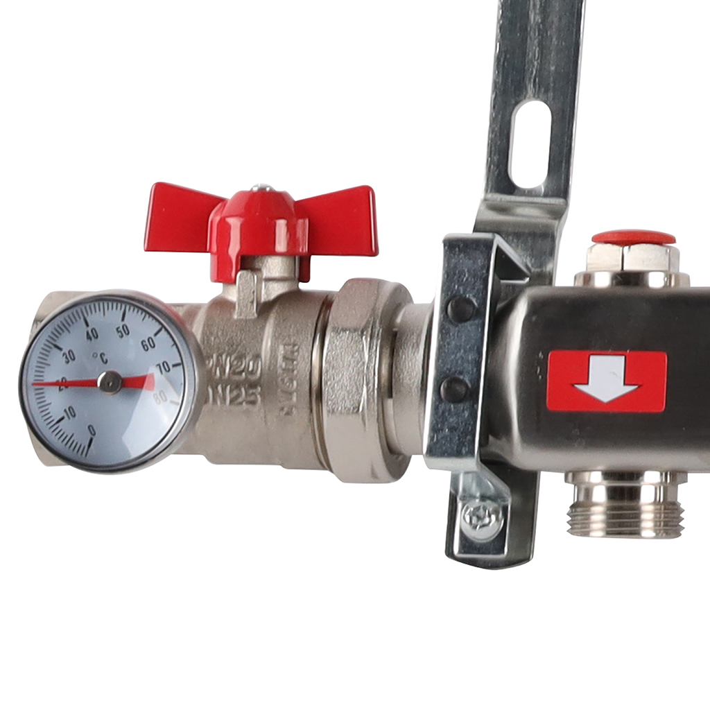 Коллектор из нержавеющей стали в сборе без расходомеров ROMMER 12 выходов, RMS-3210-000012