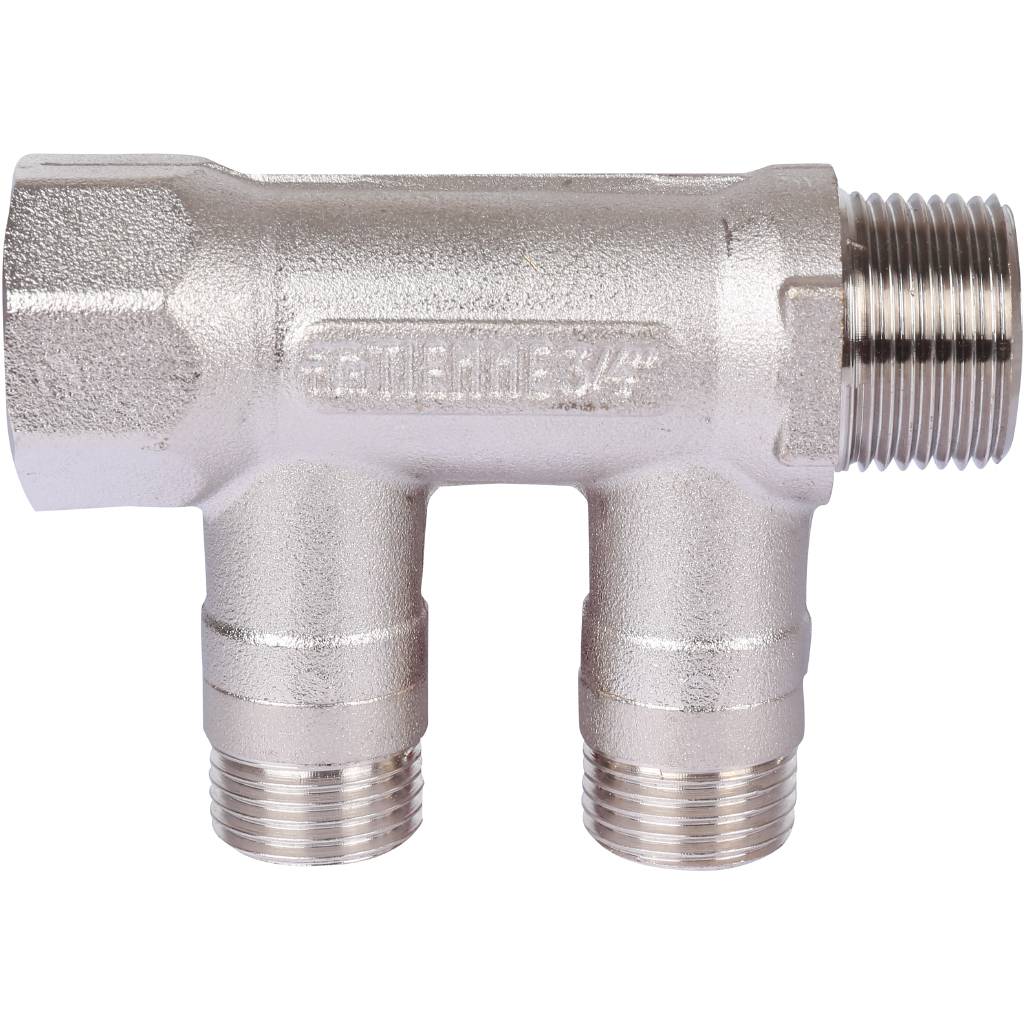 Коллектор TIEMME (1/2)х3/4 с кран. на 2 выхода