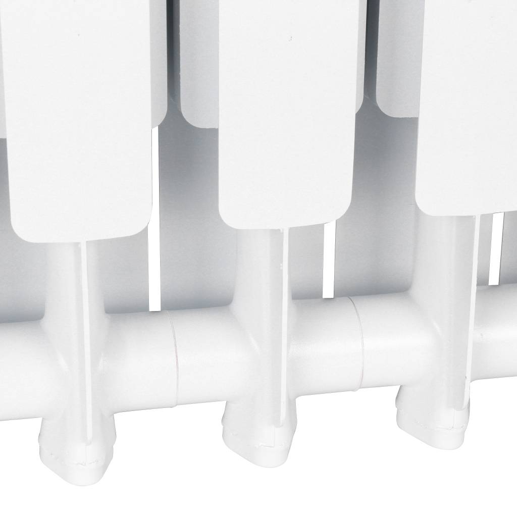 Радиатор алюминиевый STOUT Bravo 500 12 секции нижнее правое подключение (белый RAL 9010), SRA-0120-050012