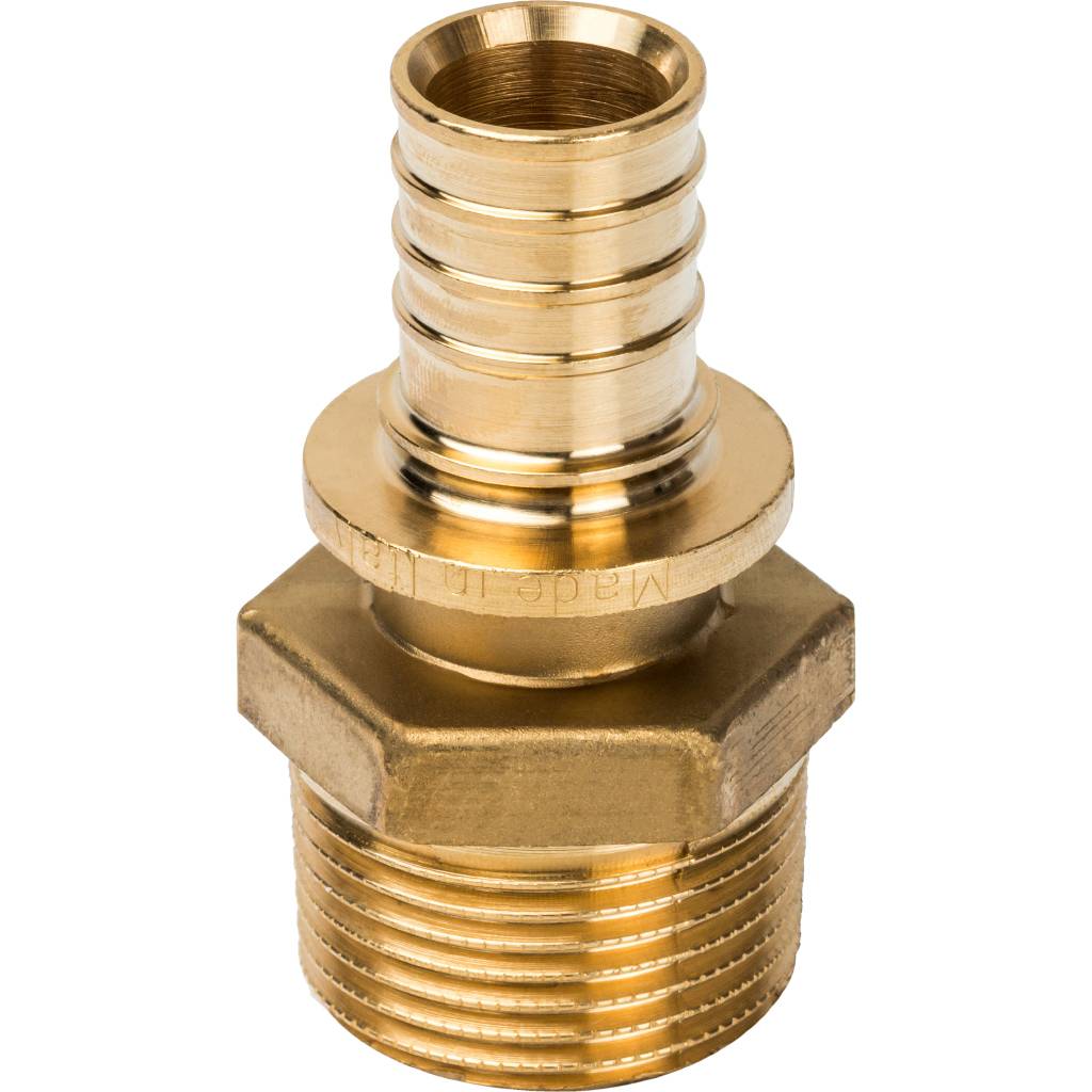 Переходник STOUT с наружной резьбой 25xR 1 для труб из сшитого полиэтилена аксиальный, SFA-0001-002510