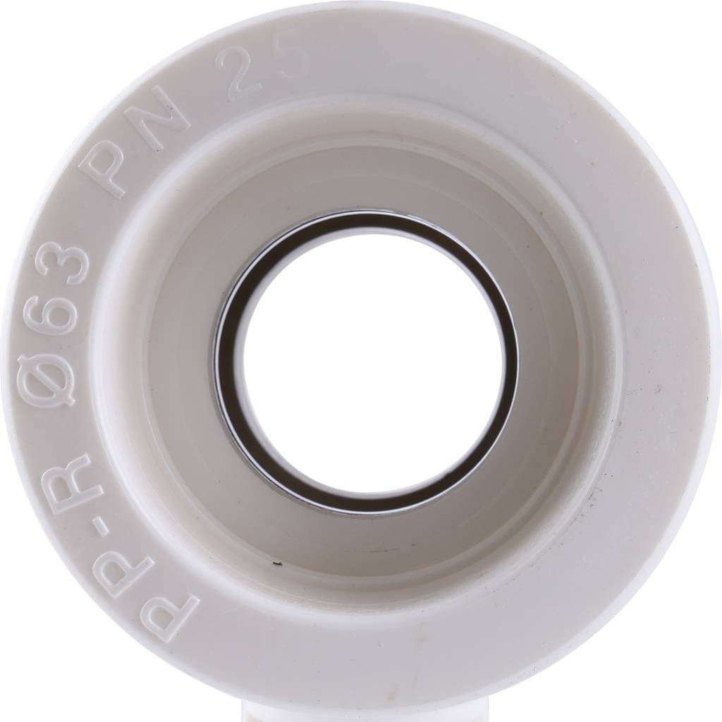 Кран шаровой Kalde d=63 для полипропиленовых труб под сварку (цвет белый), 3242-vlb-630003