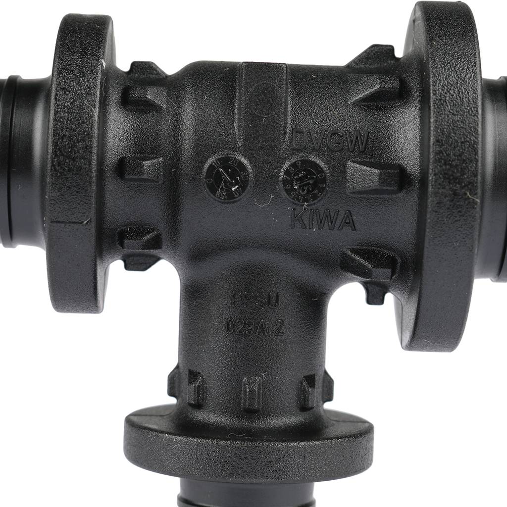 Тройник с уменьшенным боковым и торцевым проходом РЕХАУ RAUTITAN 25-20-20 PX для труб из сшитого полиэтилена аксиальный, 11600851001