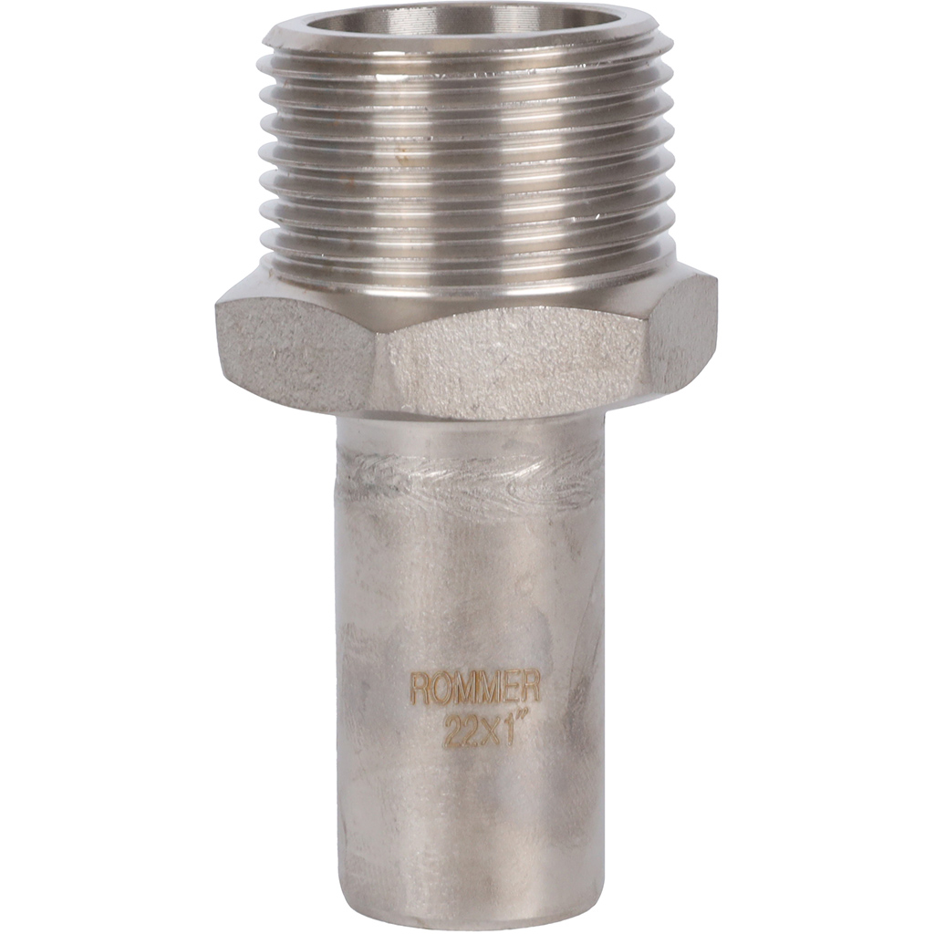 Вставка переходная НПр-НР ROMMER 22х1 из нержавеющей стали прессовой