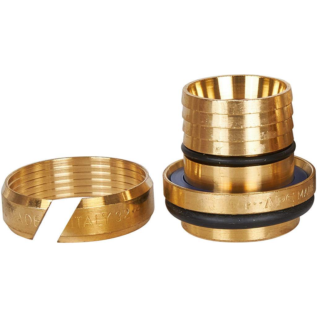 Тройник STOUT равнопроходный 32x32x32 для металлопластиковых труб винтовой, SFS-0009-000032