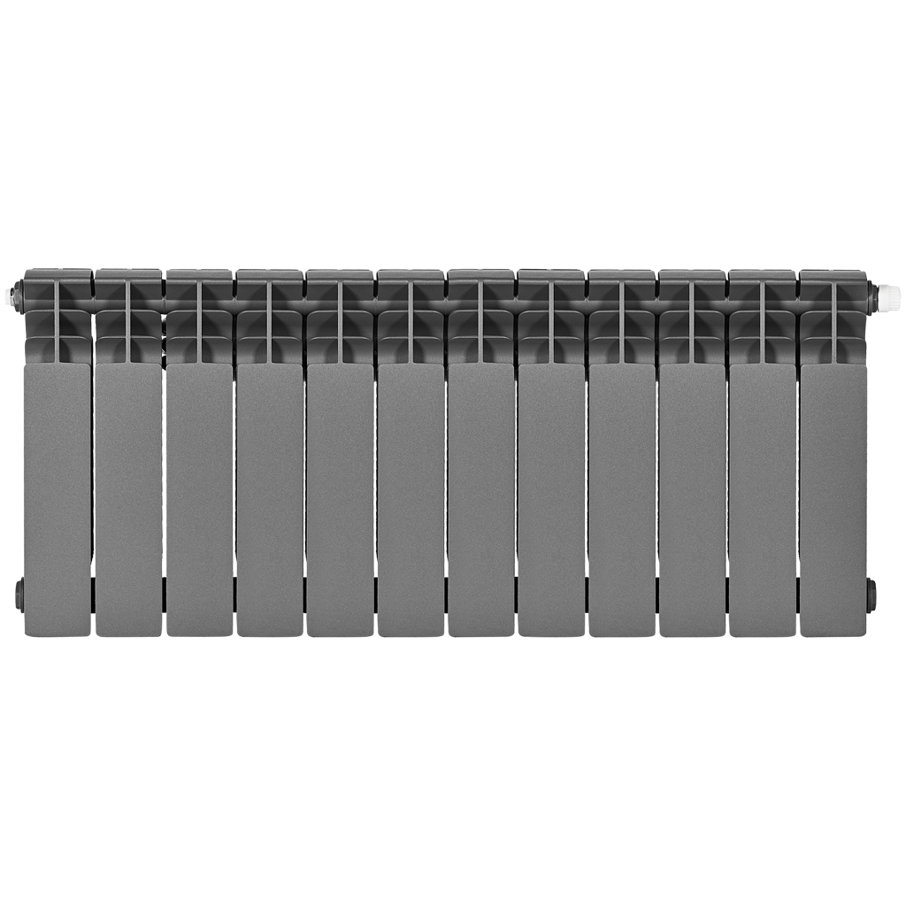 Радиатор биметаллический нижнее правое подключение STOUT TITAN VENTIL 350 12 секций (графит RAL 7024), SRB-3320-035012 7024