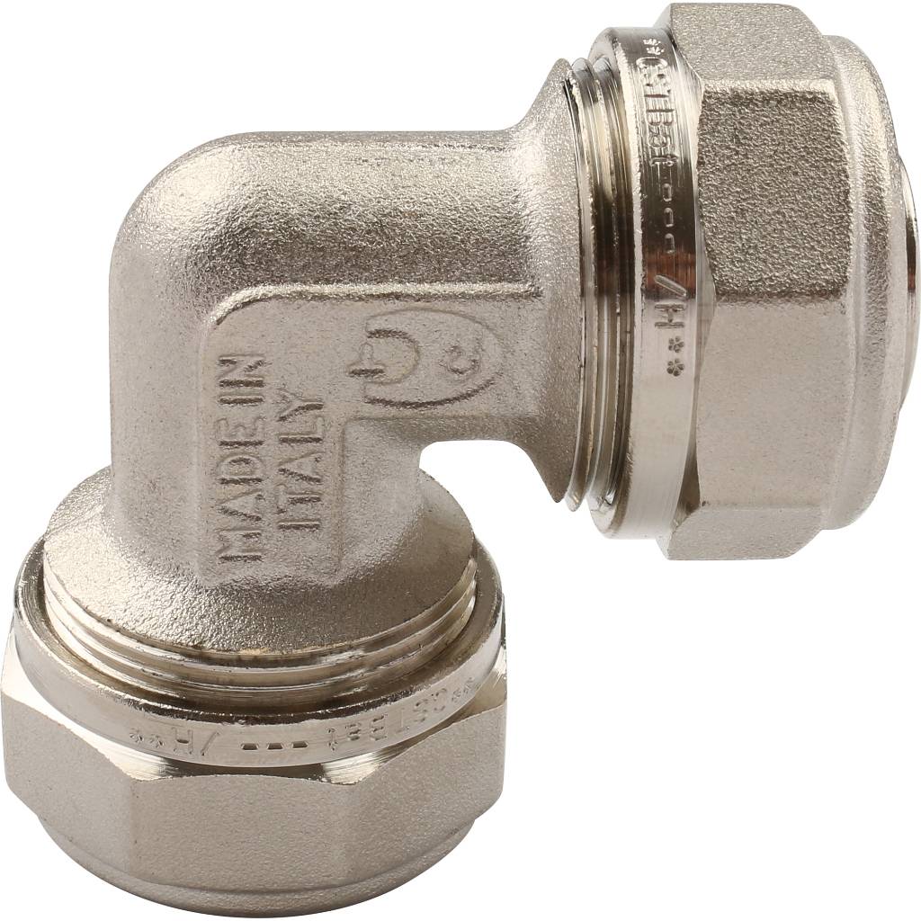 Угольник TIEMME 90° (26х3.0) для металлопластиковых труб винтовой, 1600019