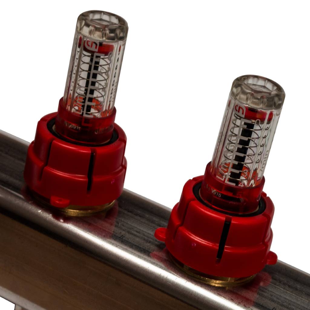 Коллектор из нержавеющей стали в сборе с расходомерами STOUT 5 выходов, SMS 0907 000005