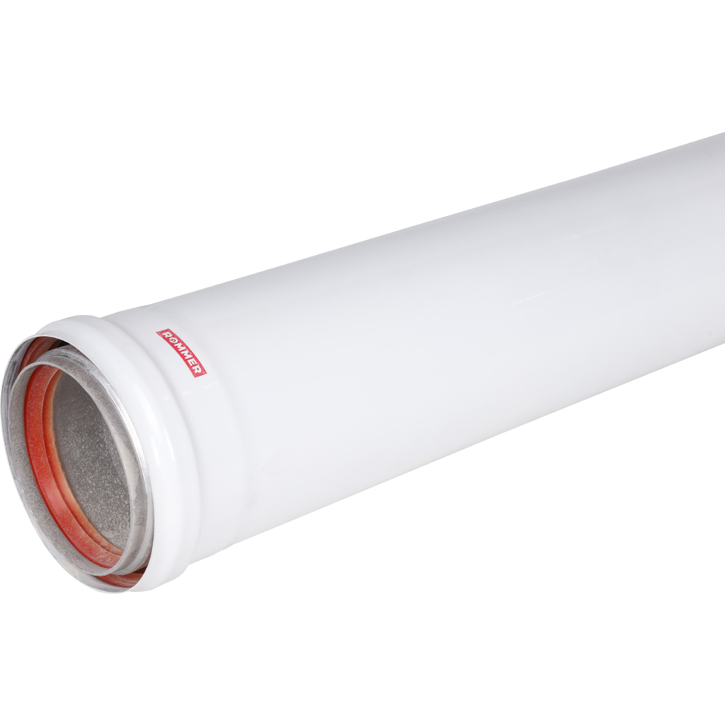 Удлинитель дымохода утепленный традиционный ROMMER D80(п-м), L1000 (газоход до 185 градусов), RCA-0080-801000