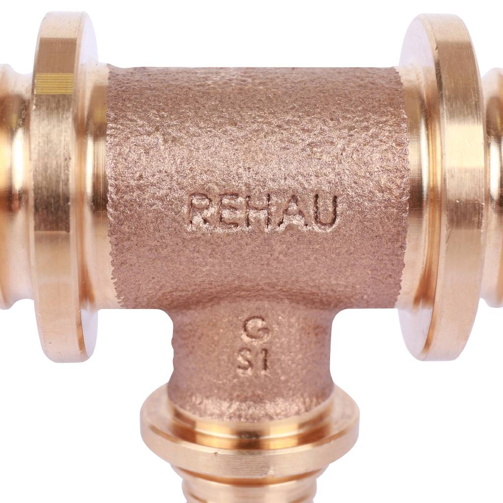 Тройник РЕХАУ RAUTITAN PLATINUM с уменьшенным боковым проходом 32-20-32 RX для труб из сшитого полиэтилена аксиальный