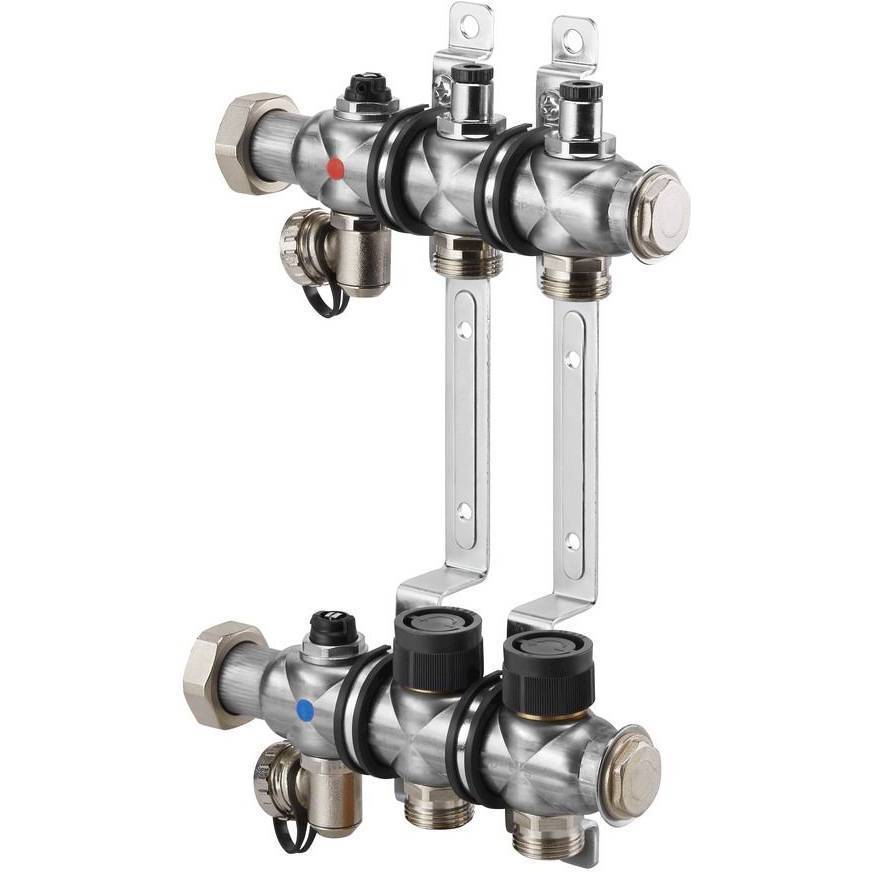 Группа коллекторная Oventrop Multidis SF 2 со встроенными регулирующими вставками на 2 контура