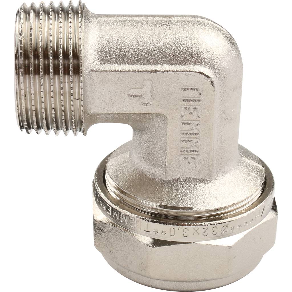 Угольник TIEMME с наружной резьбой (32х3.0х1) для металлопластиковых труб винтовой, 1600067