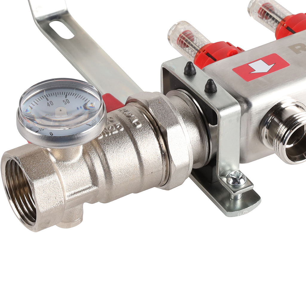 Коллектор из нержавеющей стали в сборе с расходомерами ROMMER 3 выхода