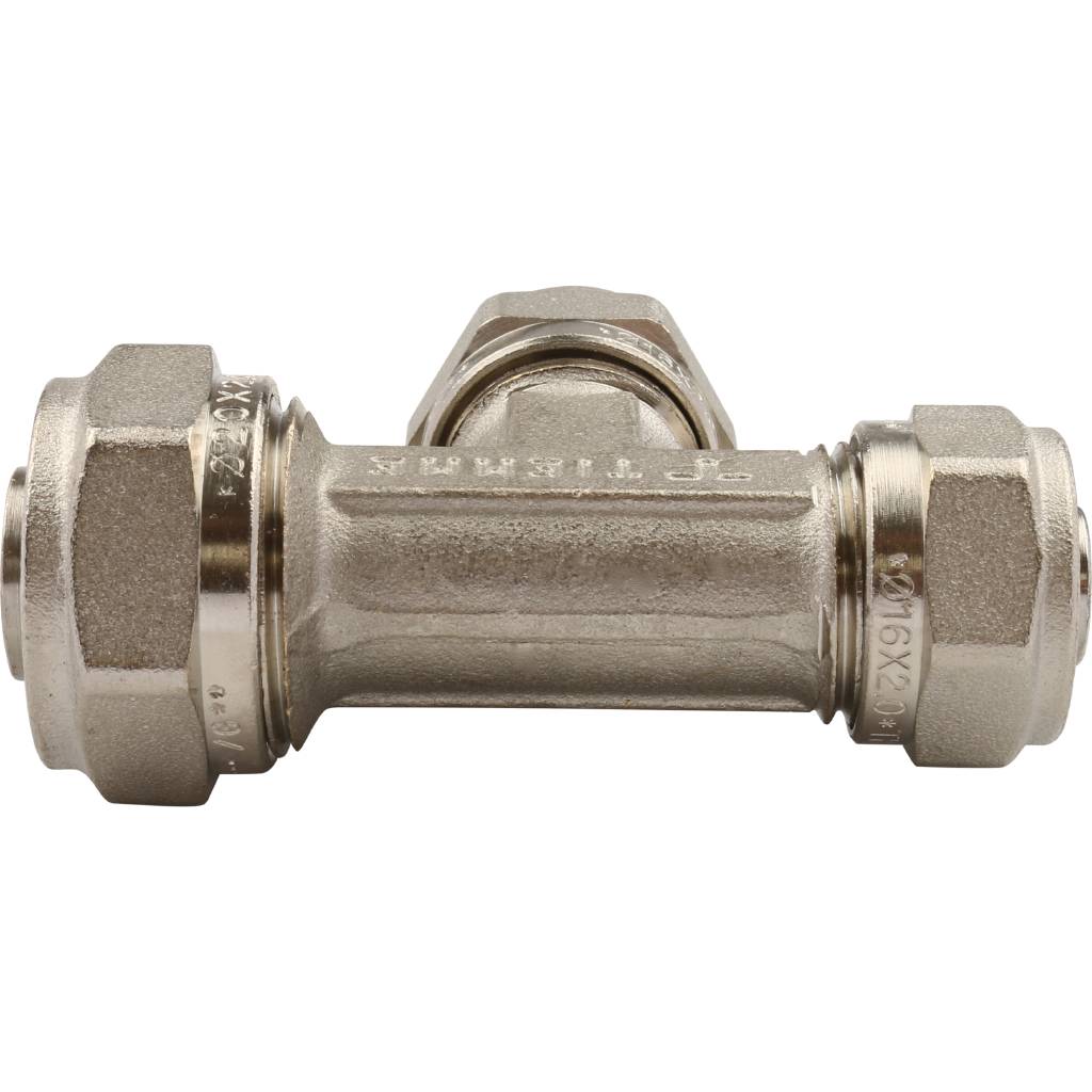 Тройник переходной TIEMME (20.2х16.2х16.2) для металлопластиковых труб винтовой, 1600044