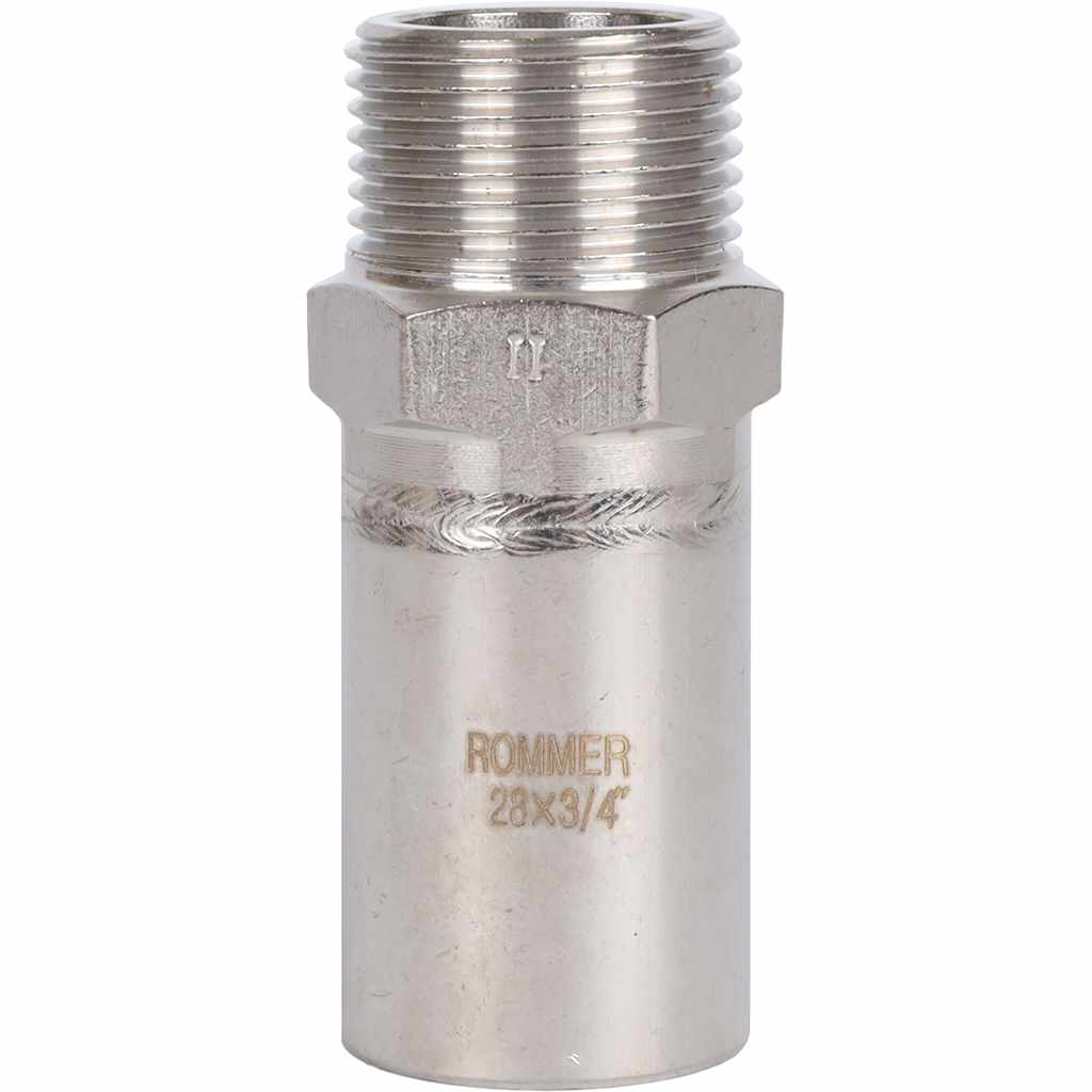 Вставка ROMMER переходная НПр-НР, 28х3/4, из нержавеющей стали прессовой, RSS-1024-002834