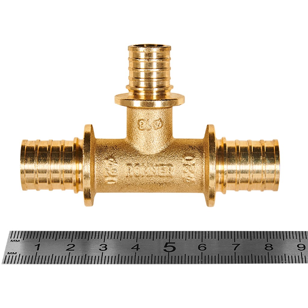 Тройник переходной ROMMER 20x16x20 для труб из сшитого полиэтилена аксиальный