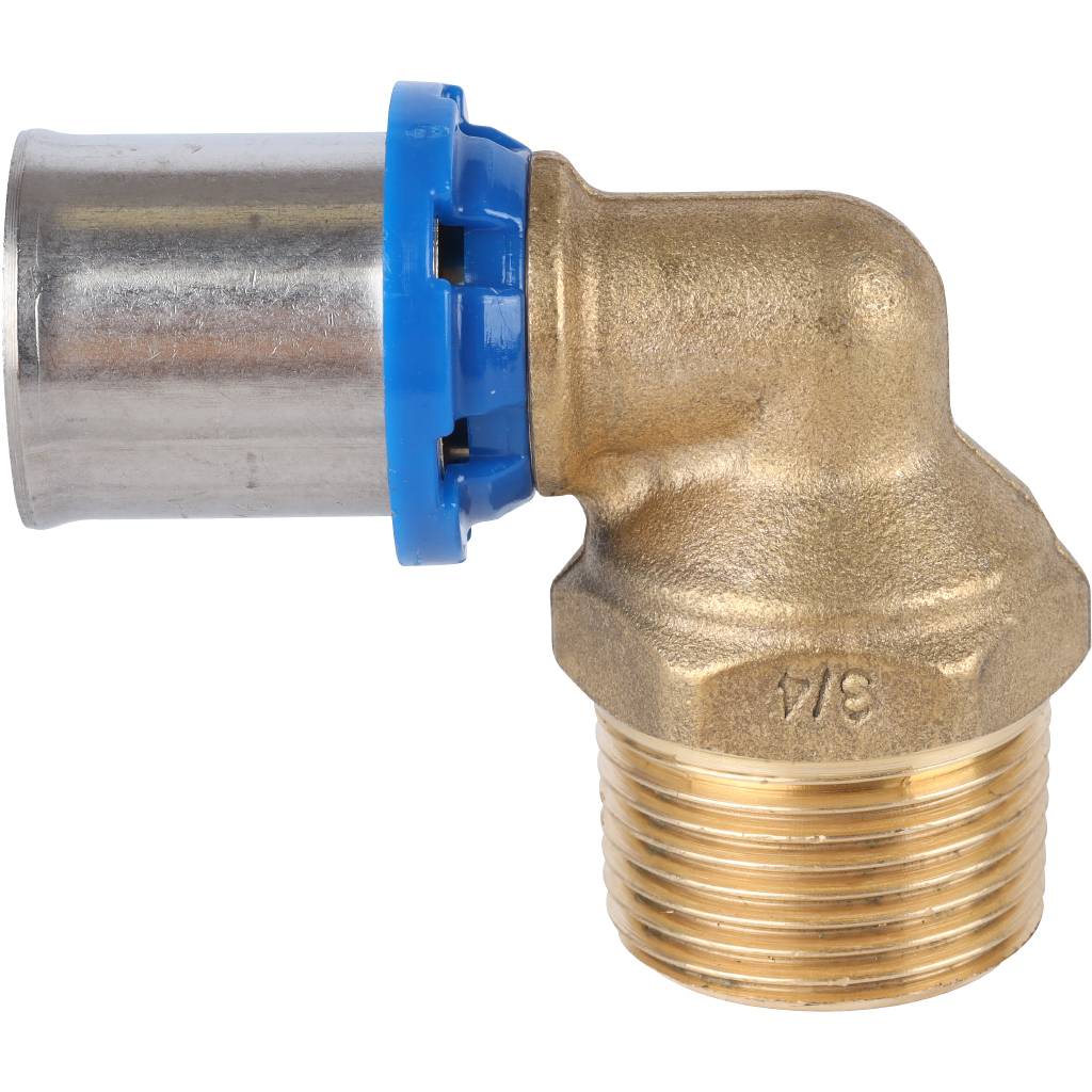 Угольник-переходник APE с наружной резьбой 3/4 х20 для металлопластиковых труб прессовой, ARL3004200