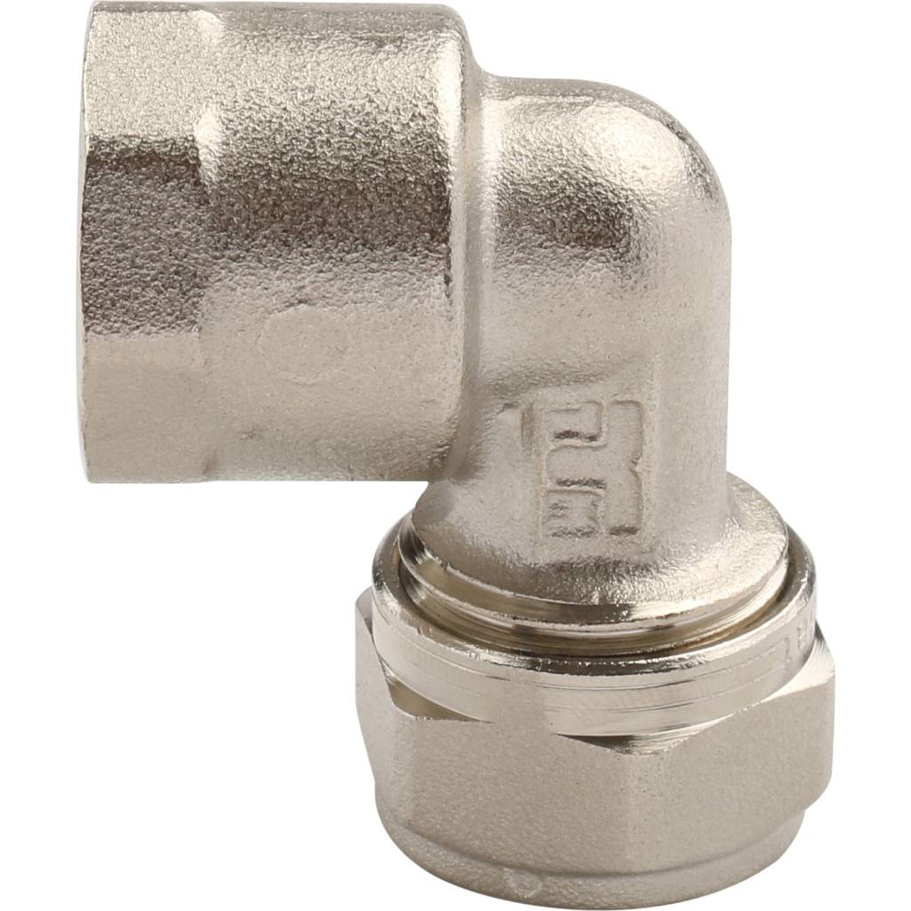 Угольник TIEMME с внутренней резьбой (16х2.0х1/2) для металлопластиковых труб винтовой, 1600006