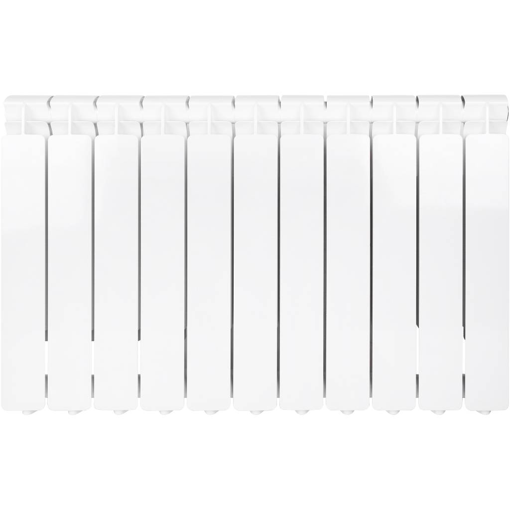 Радиатор алюминиевый STOUT Bravo 500 11 секций боковое подключение RAL9010