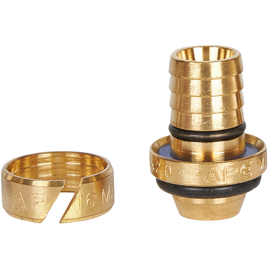 Тройник-переходник STOUT с наружной резьбой 1/2 х16 для металлопластиковых труб винтовой, SFS-0011-001216