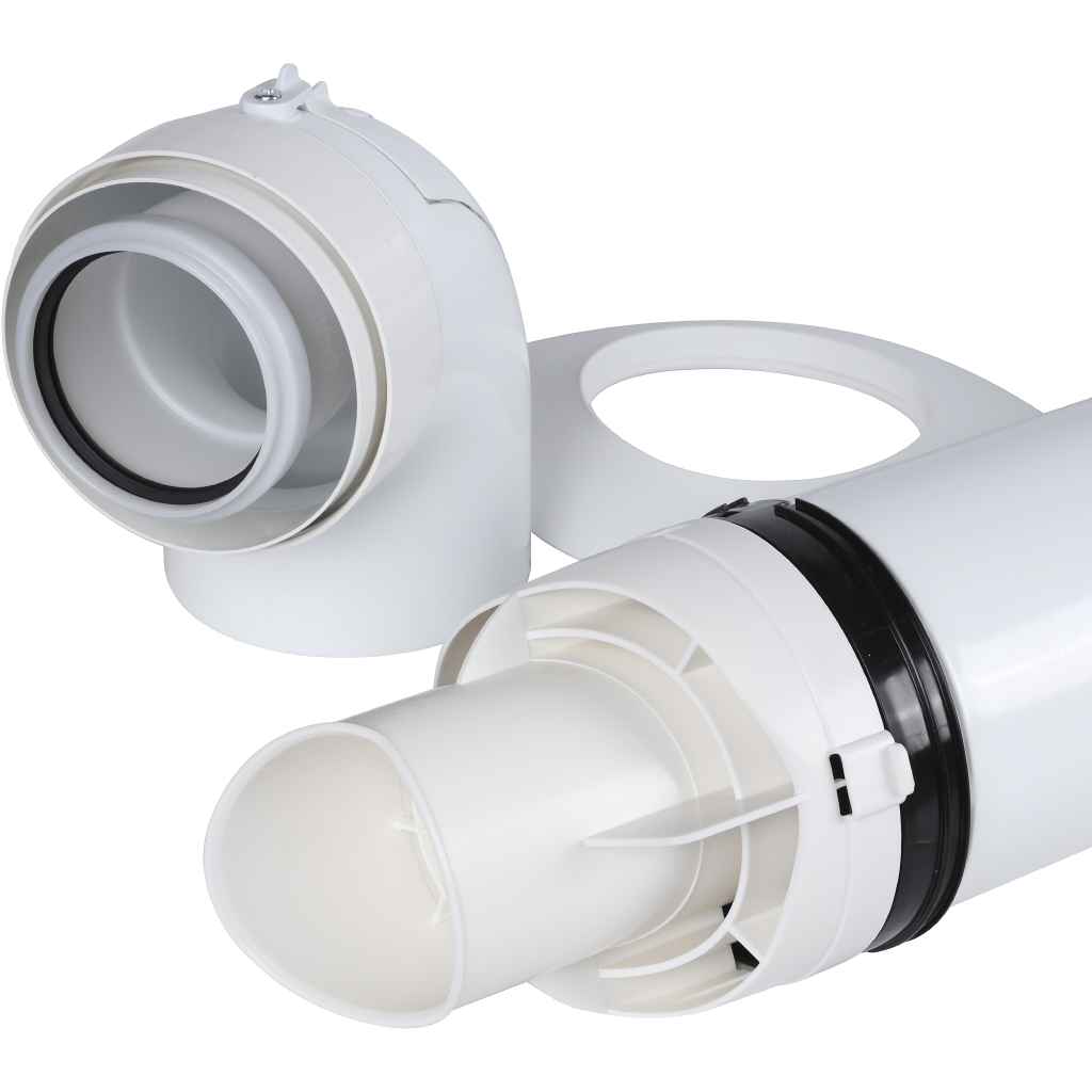 Горизонтальный коаксиальный дымоход DeDietrich 80/125мм, 100011365