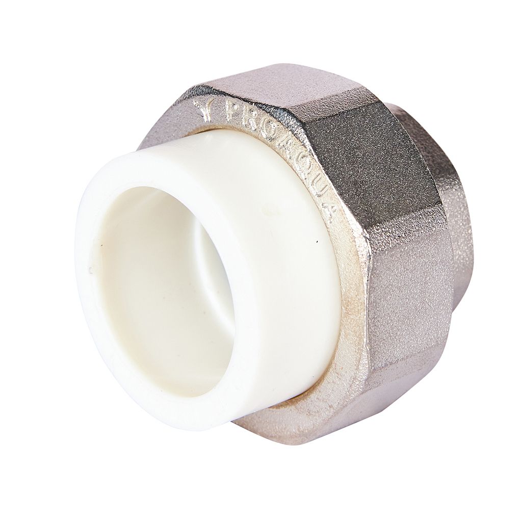 Муфта комбинированная Pro Aqua d=32-1 PP-R разъемная (американка) УСИЛЕННАЯ ВР Белая, PA20018S