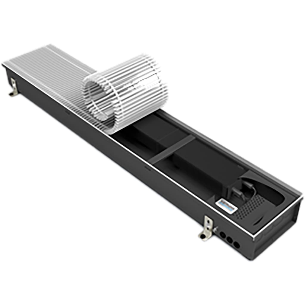 Внутрипольный конвектор VARMANN Ntherm Electro 110х370х2300 (без решетки с бортиком в цвет алюминия ) правое подключение, NE 370.110.2300 OR U EV1