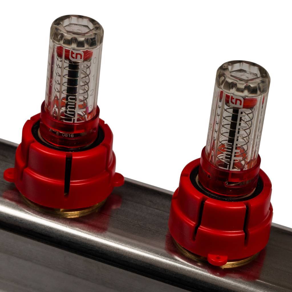 Коллектор из нержавеющей стали с расходомерами STOUT 9 выходов