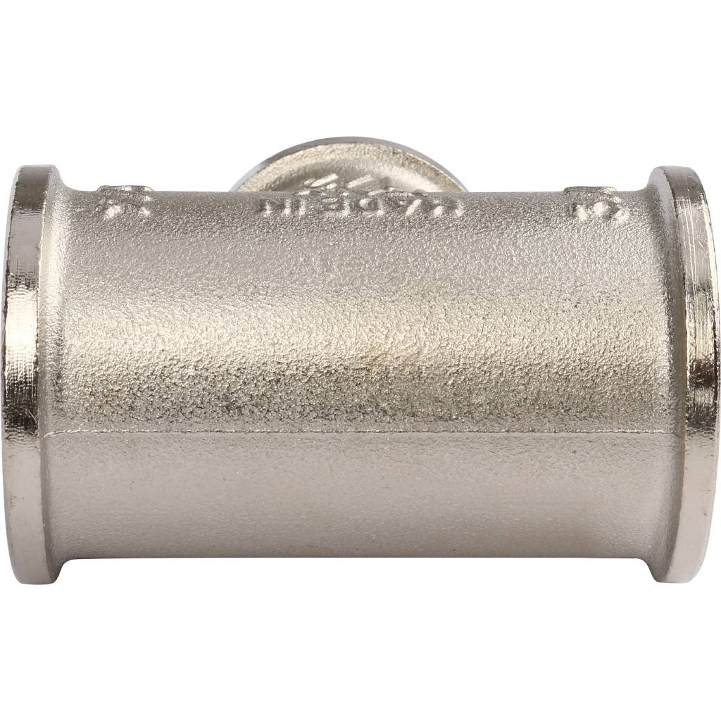 Тройник TIEMME ВВ никелированный 3/4х1/2х3/4 для стальных труб резьбовой, 1500151