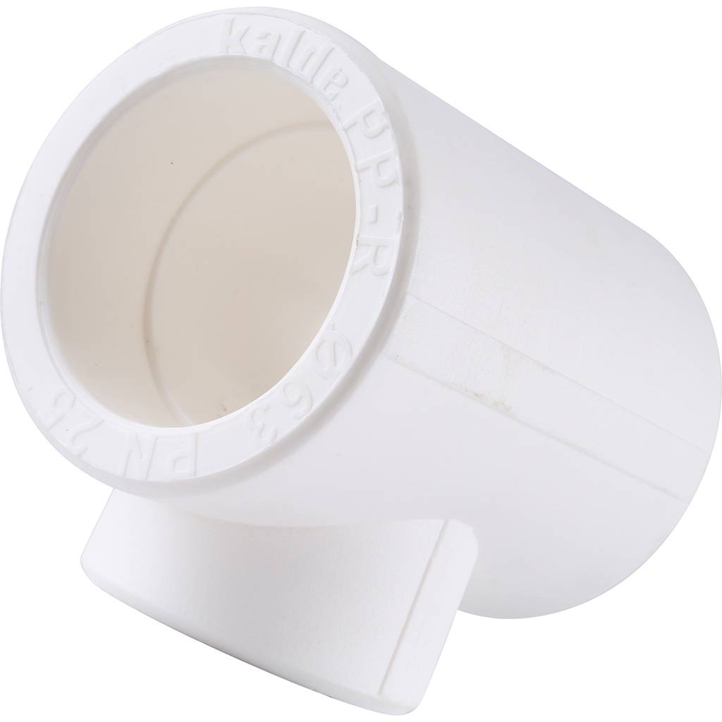 Тройник переходной Kalde 63x40x63 для полипропиленовых труб под сварку (цвет белый)