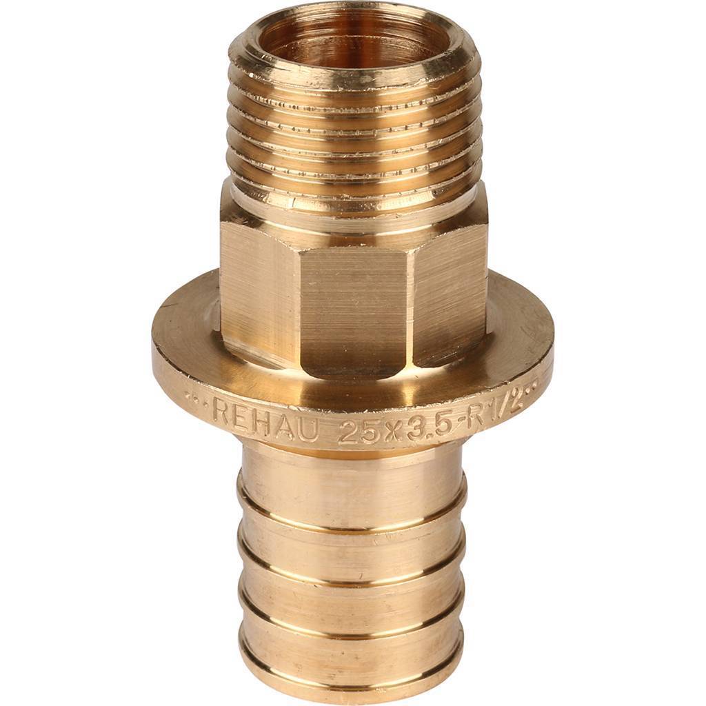 Переходник РЕХАУ RAUTITAN с наружной резьбой 25-R 1/2 RX+ для труб из сшит полиэтил аксиальный, 14563171001