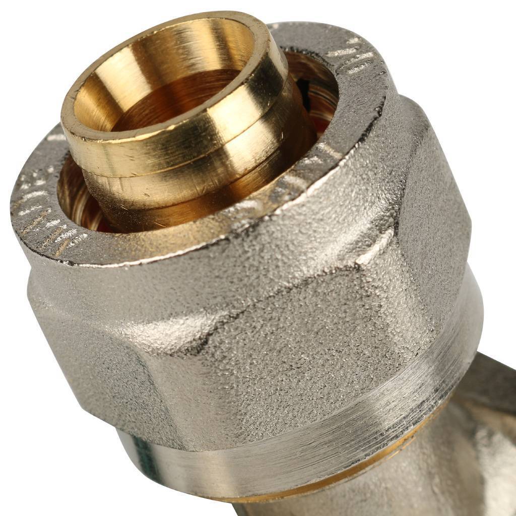 Угольник STOUT настенный с креплением 1/2 х16 для металлопластиковых труб винтовой, SFS-0008-001216