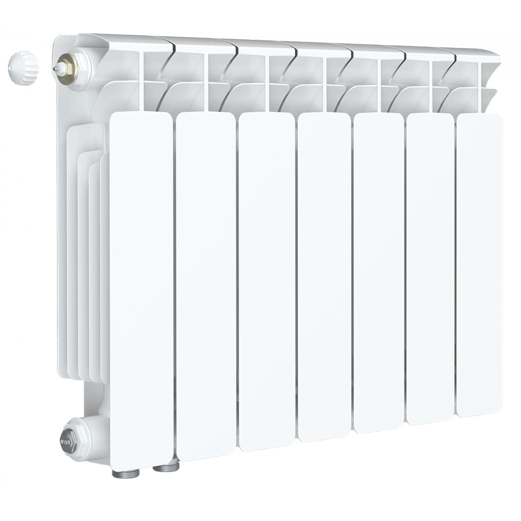 Радиатор биметаллический RIFAR BASE VENTIL 350 BVL 7 секций нижнее левое подключение (белый RAL 9016), 1RB35.VL-7