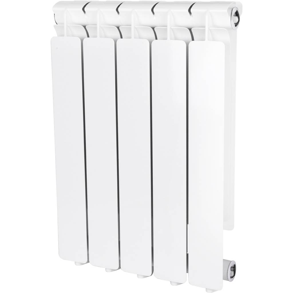 Радиатор алюминиевый STOUT Bravo 500 5 секций боковое подключение RAL9010, SRA-0110-050005