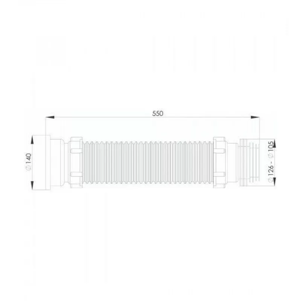 Гофра для унитаза BETTOSERB цвет белый 80-110 мм
