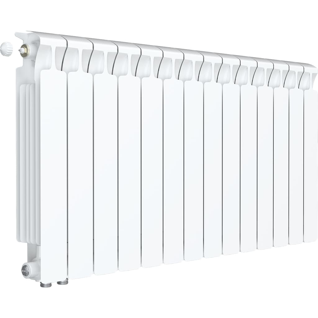 Радиатор биметаллический RIFAR MONOLIT VENTIL 500 MVL 14 секций нижнее левое подключение (белый RAL 9016), 3RM50.VL-14