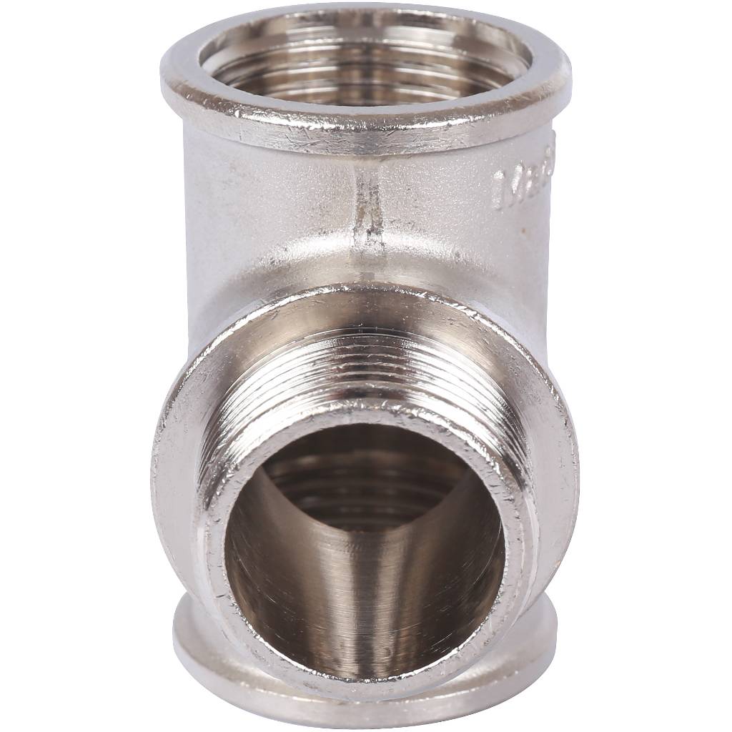 Тройник STOUT ВНВ никелированный 1 x1 x1, SFT-0065-000111