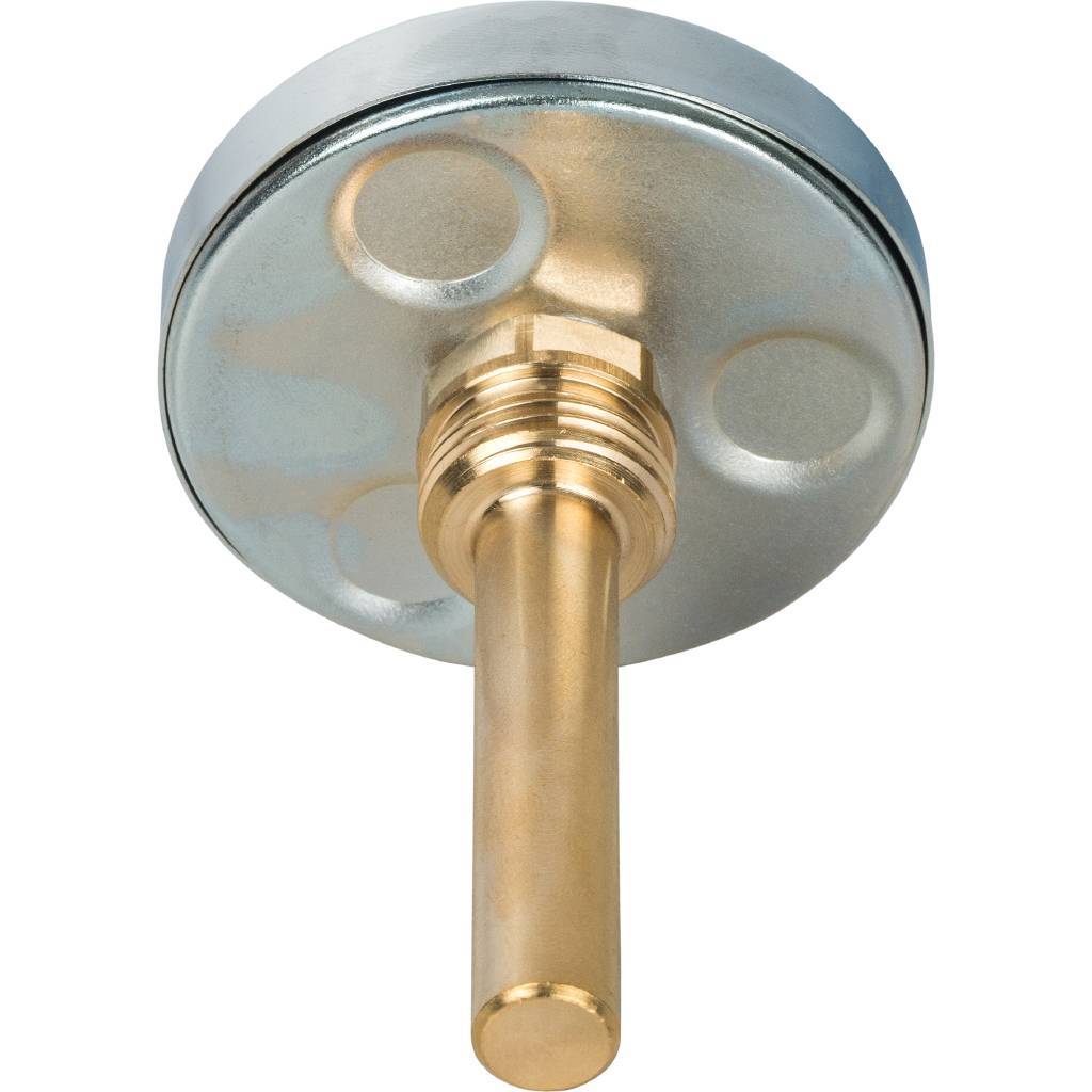 Термометр биметаллический WATTS с погружной гильзой 63 мм штуцер 75 мм