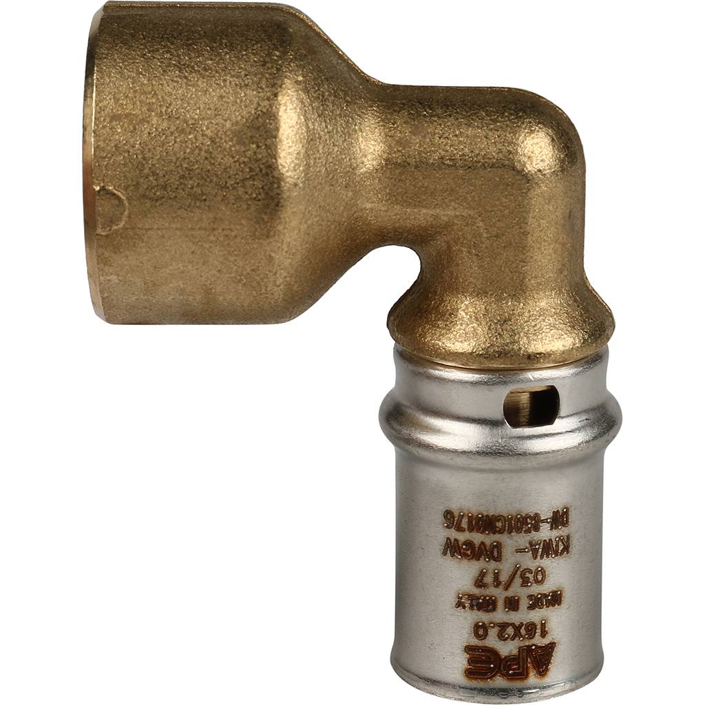 Угольник-переходник STOUT с внутренней резьбой 1/2 х16 для металлопластиковых труб прессовой, SFP-0010-001216