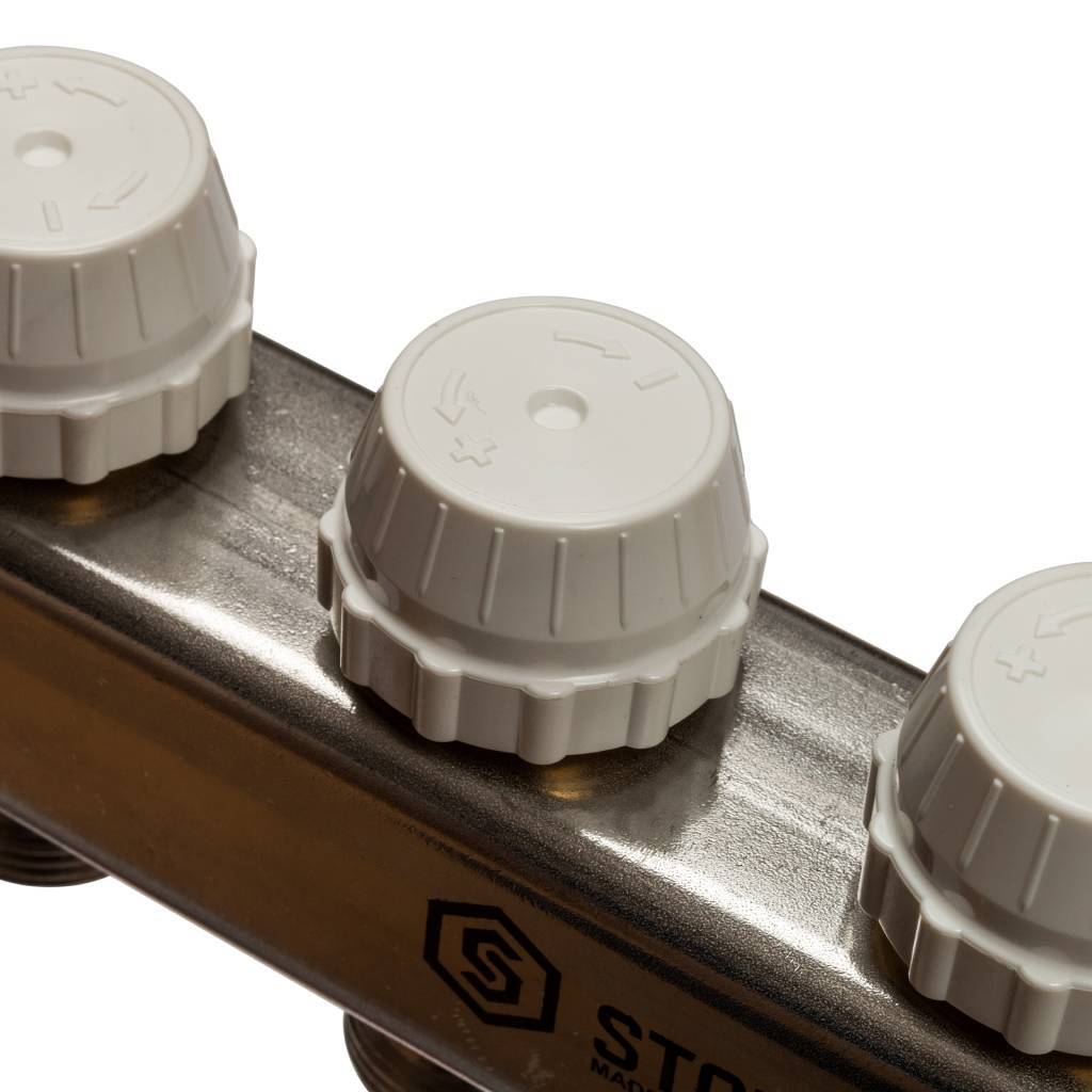 Коллектор из нержавеющей стали в сборе с расходомерами STOUT 4 выхода, SMS 0907 000004