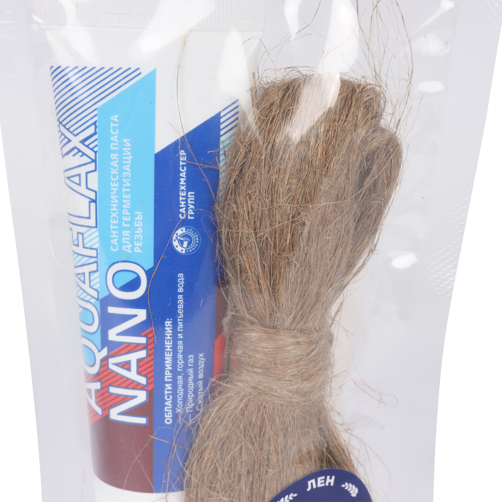 Набор паста СантехМастерГель AquaflaxNano 80г тюбик + 20г лён, 61005