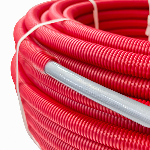 Труба EVOH PE-Xa в гофроизоляции 16х2,2х23, 100м красная, RTP