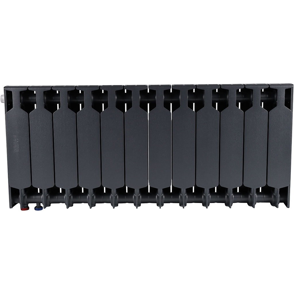 Радиатор биметаллический RIFAR SUPReMO VENTIL 350 SVR 12 секций нижнее правое подключение (Цвет ТИТАН), 4RS35.VR-12-TI