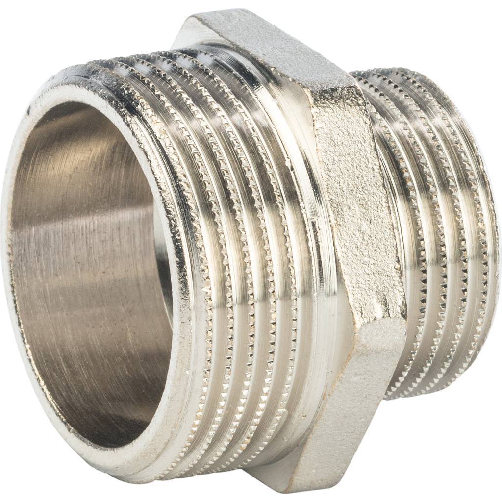 Ниппель НН STOUT переходной никелированный 1 1/4X1, SFT-0004-001141
